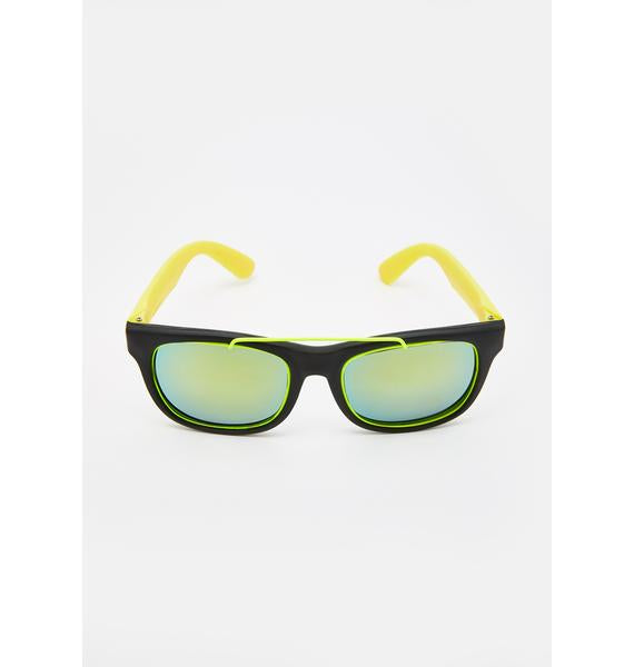 NEON YELLOW '80S FUN SUNGLASSES