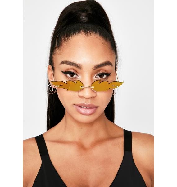 GOLD FIRE REFLECTIVE SUNGLASSES