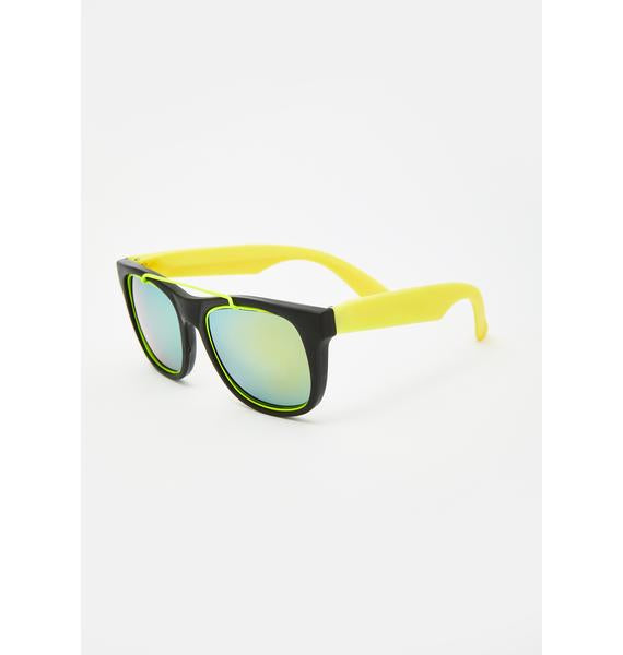 NEON YELLOW '80S FUN SUNGLASSES