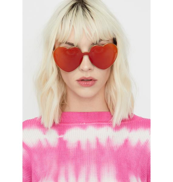 ORANGE HEART SUNGLASSES