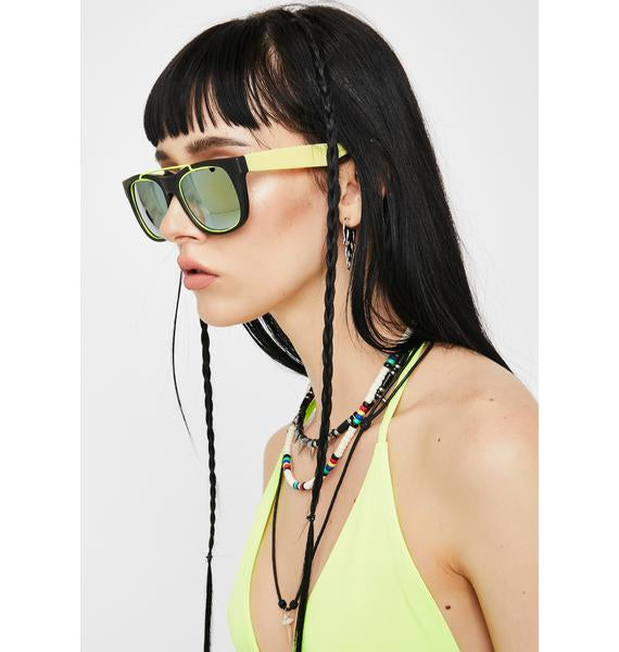 NEON YELLOW '80S FUN SUNGLASSES