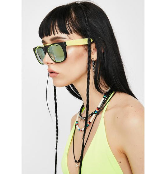 NEON YELLOW '80S FUN SUNGLASSES